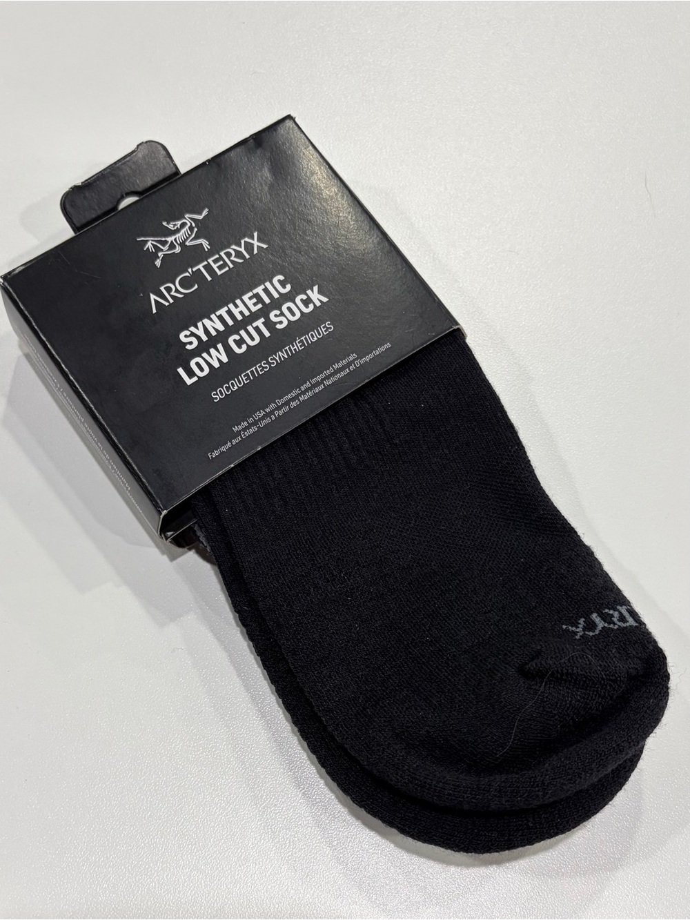 Arc’teryx Men's Large Synthetic Low Cut Sock Black NWT Cushioned Breathable